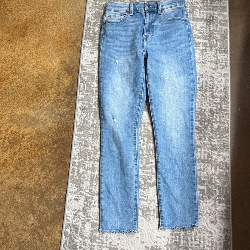 Pistola high waist raw hem jeans
